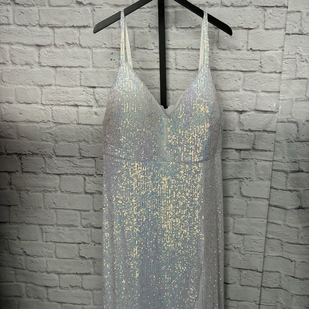 Morgan & Co. White Sequin Maxi Dress (22W)